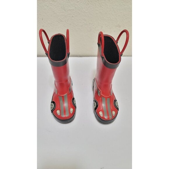 Target Cars Themed Kids Rain Boots Size 6 With Handles & Fun Racing Design - Picture 7 of 7